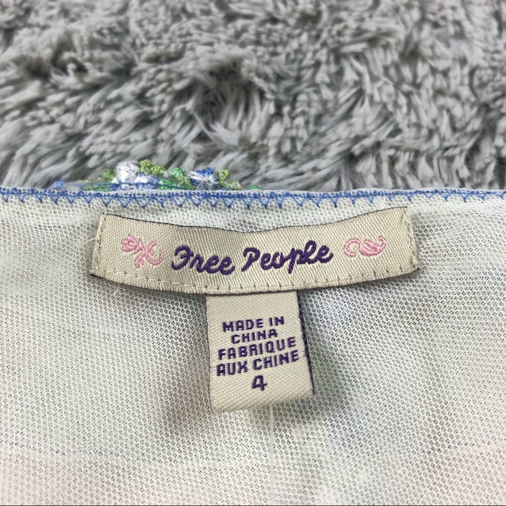 Free People White and Blue Striped Top - Picture 6 of 9